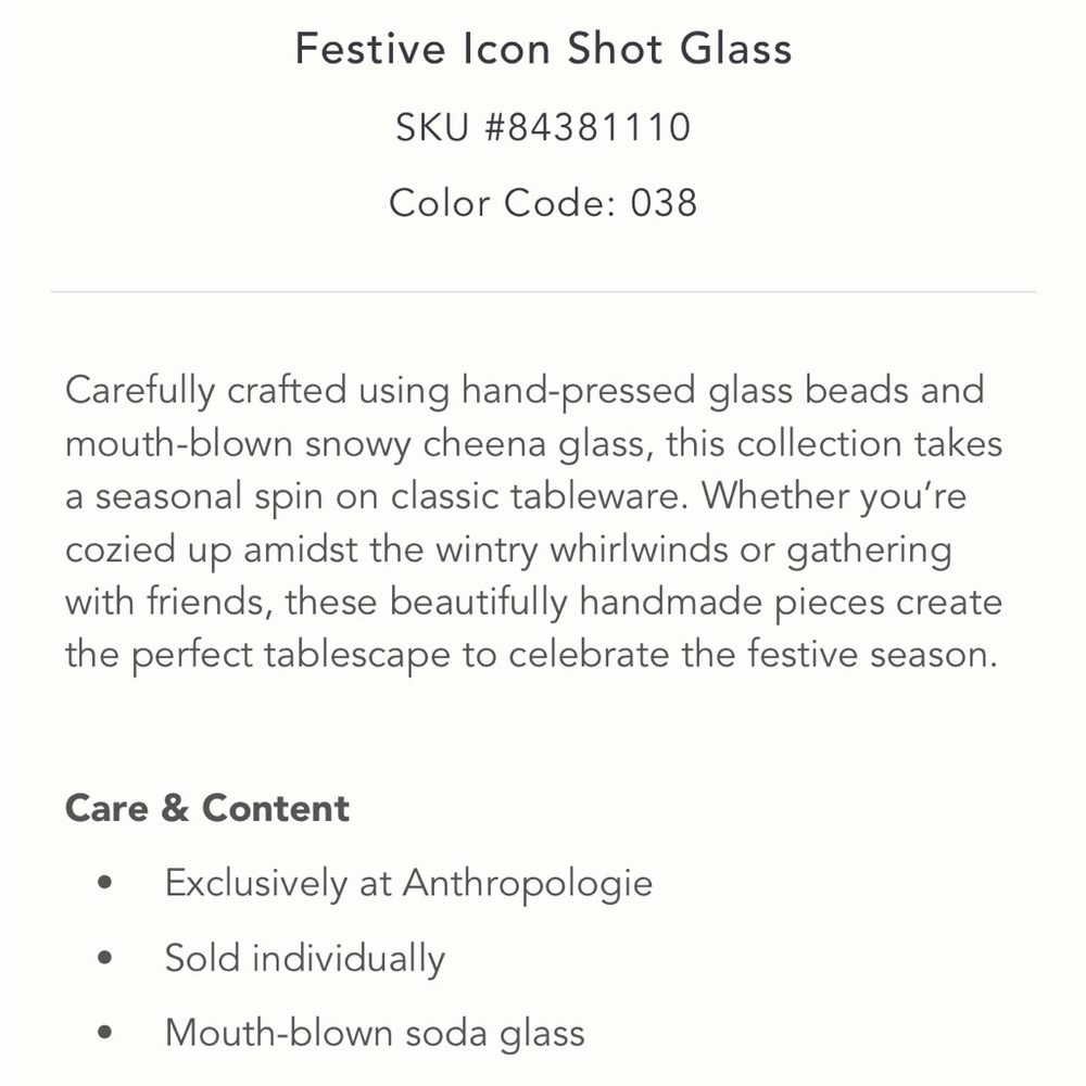 SPECIAL PRICING π Icon Shot Glass by Anthropologie - Picture 5 of 7